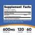 Nutricost, альфа-ГФХ, Alpha GPC, 600 мг, 120 капсул (60 порций)
