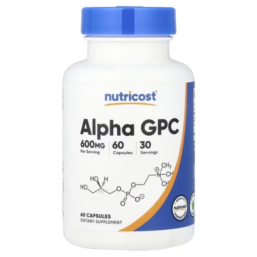 Nutricost, альфа-ГФХ, Alpha GPC, 600 мг, 60 капсул (30 порций)