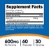 Nutricost, альфа-ГФХ, Alpha GPC, 600 мг, 60 капсул (30 порций)