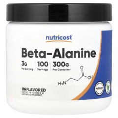 Nutricost, Бета-аланин, без добавок, 300 г (100 порций)