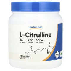 Nutricost, L-цитруллин, без добавок, 600 г, 200 порций