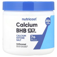 Nutricost, кальций BHB, goBHB, без добавок, 250 г (8,9 унции)