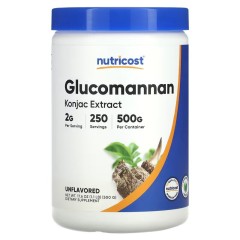 Nutricost, Экстракт глюкоманнана конжака, без добавок, 500 г (250 порций)