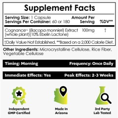 Nootropics Depot, Cognance Enhanced Bacopa, экстракт бакопы, 100 мг, 60 капсул