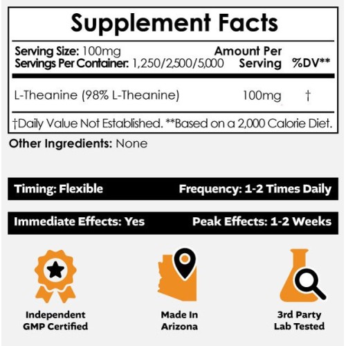 Nootropics Depot, L-Theanine Powder, L-теанин, 500 г
