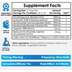 Nootropics Depot, OptiNAD+, повышение уровня никотинамидадениндинуклеотида, 60 капсул (30 порций)