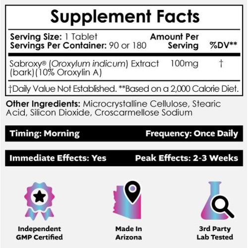 Nootropics Depot, Sabroxy, 10% Ороксилин-А, Добавка для здоровья мозга, 100 мг, 90 таблеток