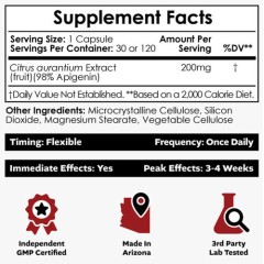 Nootropics Depot, Минимум 98% Апигенина, 200 мг, 30 капсул