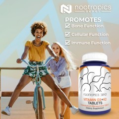 Nootropics Depot, Vitamin D3 + K2 (MK-7) с витамином C, 60 таблеток