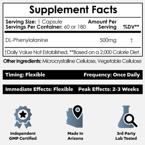Nootropics Depot, DL-Фенилаланин, 60 капсул