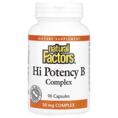 Natural Factors, Hi Potency B Complex, высокоэффективный комплекс витаминов группы B, 90 капсул