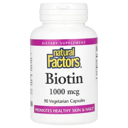 Natural Factors, Биотин, 1000 мкг, 90 вегетарианских капсул