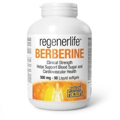 Natural Factors, RegenerLife, Берберин, 500 мг, 90 мягких капсул