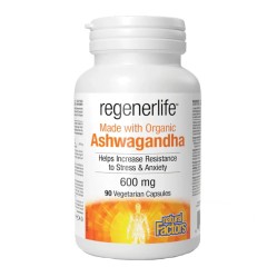 Natural Factors, Regenerlife, Ашваганда, 600 мг, 90 вегетарианских капсул