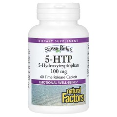 Natural Factors, Stress-Relax, 5-HTP, 100 мг, 60 капсул с медленным высвобождением