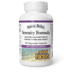 Natural Factors, Stress-Relax, Формула спокойствия, Снятие стресса, 60 вегетарианских капсул, (30 порций)