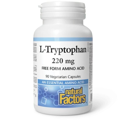 Natural Factors, L-триптофан, 220 мг, 90 вегетарианских капсул