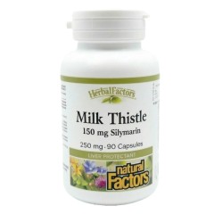 Natural Factors, Herbal Factors, Экстракт расторопши, 250 мг, силимарин 150 мг, 90 капсул