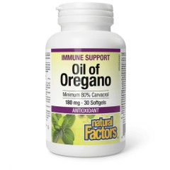Natural Factors, масло орегано, 180 мг, 30 мягких желатиновых капсул