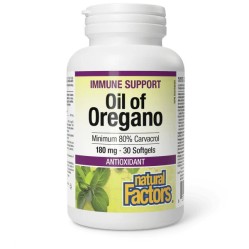 Natural Factors, масло орегано, 180 мг, 30 мягких желатиновых капсул