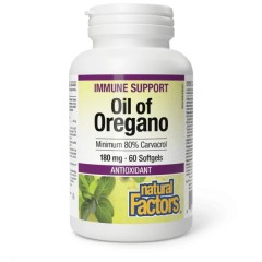 Natural Factors, масло орегано, 180 мг, 60 мягких желатиновых капсул