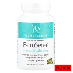 Natural Factors, WomenSense, EstroSense, гормональный баланс, 60 вегетарианских капсул (30 порций)