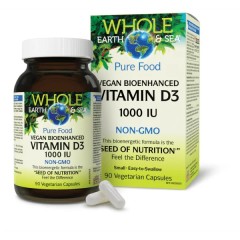 Natural Factors, Веганский витамин D3 с биоусилением, 1000 МЕ, 90 вегетарианских капсул