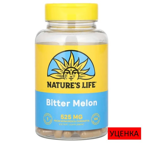 Nature's Life, Горькая дыня, 525 мг, 100 капсул