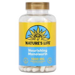 Nature's Life, питательный монолаурин, 1000 мг, 180 капсул (500 мг в 1 капсуле)