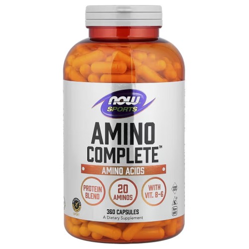 NOW Foods, Sports, Amino Complete, аминокислотный комплекс, 360 вегетарианских капсул (90 порций)