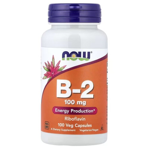 NOW Foods, витамин B-2, 100 мг, 100 вегетарианских капсул