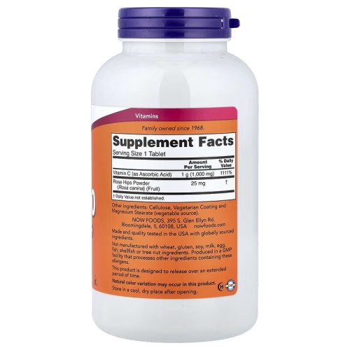 NOW Foods, C-1000 с шиповником, 250 таблеток