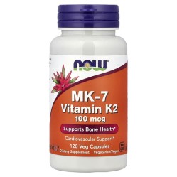 NOW Foods, Витамин K2, MK-7, 100 мкг, 120 вегетарианских капсул
