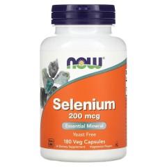 NOW Foods, Selenium, селен, 200 мкг, 180 растительных капсул