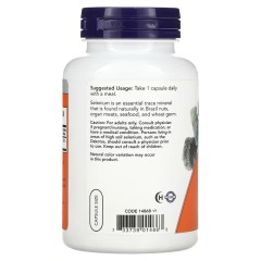 NOW Foods, Selenium, селен, 200 мкг, 180 растительных капсул