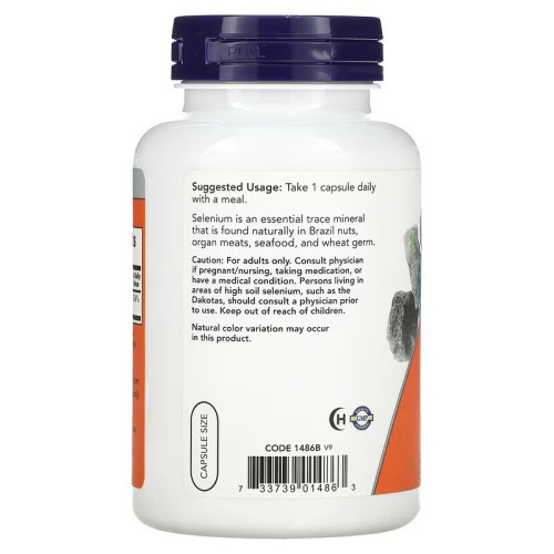 NOW Foods, Selenium, селен, 200 мкг, 180 растительных капсул