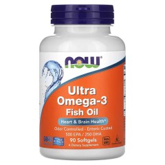 NOW Foods, Ultra Omega-3, рыбий жир с омега-3, 90 капсул