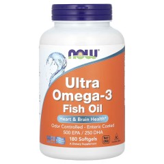 NOW Foods, Ultra Omega-3, рыбий жир с омега-3, 180 капсул