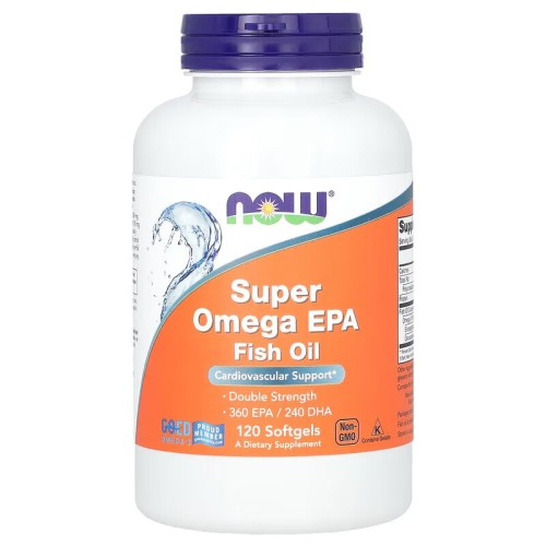 NOW Foods, Super Omega, рыбий жир с ЭПК, 120 капсул (60 порций)