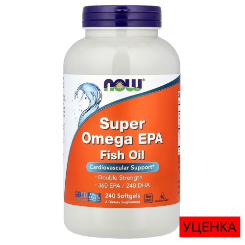 NOW Foods, Super Omega, рыбий жир с ЭПК, 240 капсул (120 порций)