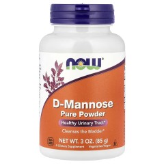 NOW Foods, D-манноза, сертифицированный органический чистый порошок, 85 г (3 унции)