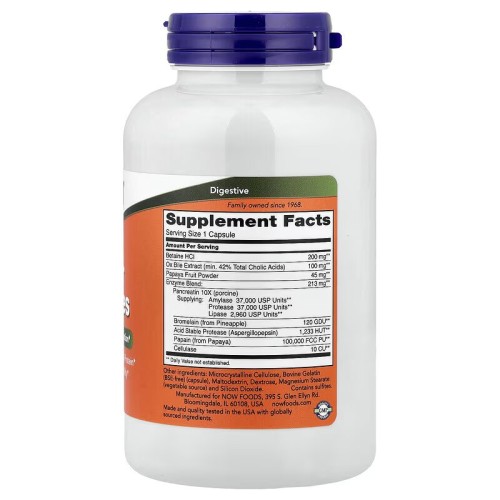 NOW Foods, суперферменты, 180 капсул