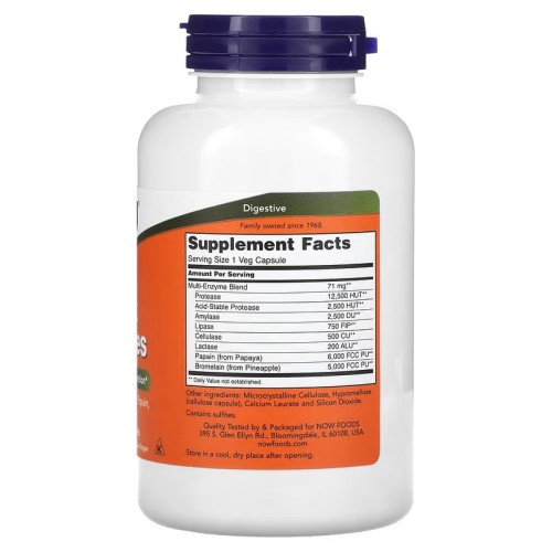 NOW Foods, Растительные ферменты, 240 растительных капсул (УЦЕНКА! Срок годности: 12/25)
