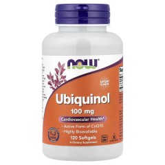 NOW Foods, Убихинол, 100 мг, 120 капсул