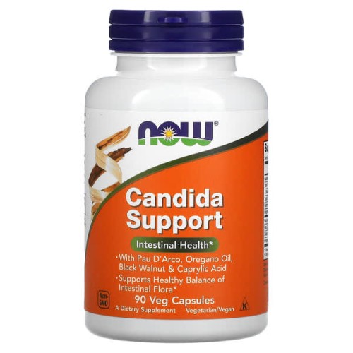 NOW Foods, Candida Support, 90 растительных капсул Кандида