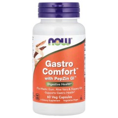 NOW Foods, Gastro Comfort™ с PepZin GI™, 60 растительных капсул (60 порций)