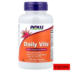 NOW Foods, Daily Vits, мультивитамины и минералы, 120 растительных капсул