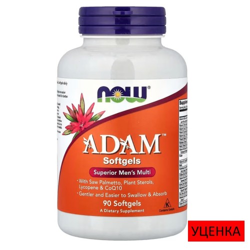 NOW Foods, ADAM, превосходные мультивитамины для мужчин, 90 мягких капсул (45 порций)
