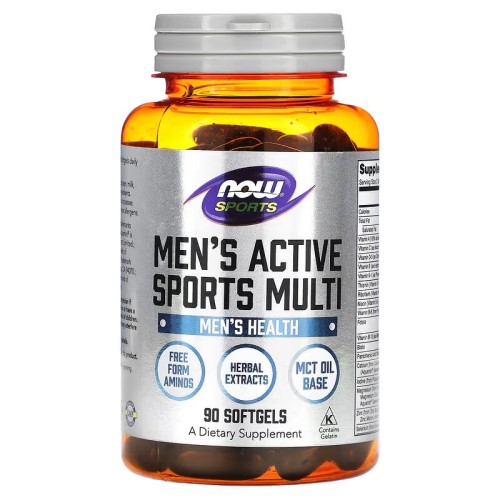 NOW Foods, Sports, Men's Active Sports Multi, комплекс витаминов для мужчин, 90 капсул (30 порций)