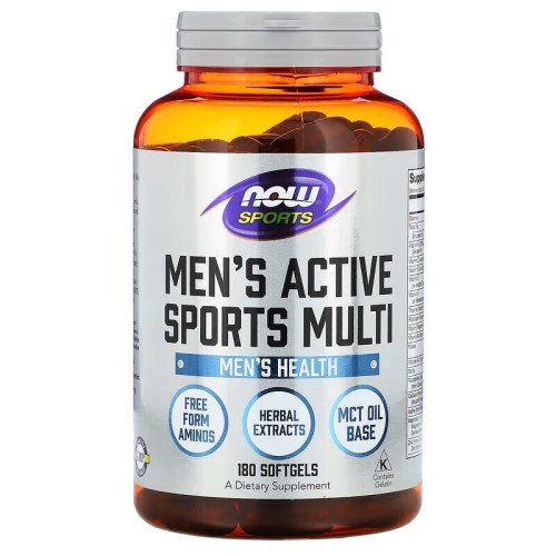 NOW Foods, Sports, Men's Active Sports Multi, комплекс витаминов для мужчин, 180 капсул (60 порций)